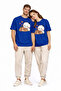 Cute Panda Printed Lover's Combination Couple T-Shirt Oversize Unisex Couple Combination Set of 2 Navy Blue
