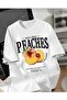 Unisex Men'S/Women's Peaches Custom Printed Oversize Cotton T-Shirt