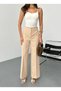 New Season Woven Fabric Pants with Elastic Back and Tube-Style Cuffs