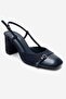 Desia Navy Blue Suede Women's Thick Heeled Shoes - 3