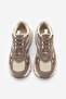 Women's Sneakers High Thick Sole Multi-Part Lace-Up Sneakers Volina Taupe Suede - 7