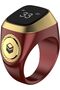 IQIBLA Smart Tasbih Zikr Ring- Muslim Prayer- Prayer Timing Reminder OLED Display Tasbih 18MM Brown