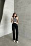 Julia 90's Asya X Siyah Palazzo Loose Straight Fit Jean Women's Lycra Women's High Waist (Blueva) - 3