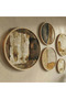 Wabi Sabi Set of 5 Round Paintings - Japandi Wall Decor with Natural Birch Wood Frame Huhu866 - Round Painting Set - 2