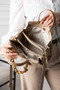 Women's Shoulder Bag - Original Medium Size Stylish Handbag with Gold Chain Shawl Accessory 6087 - 3