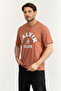 Ss 20S Ln Calvin College Graphic Men's Crew Neck T-Shirt Brown - 2