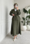Efnan Tansel Fabric Zippered Jacket - Skirt Hijab Set - Khaki - 3