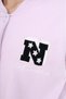 Girl's Blue College Collar Snap Closure Off-Shoulder Embroidery Printed Color Block Knitted Cardigan - 2 - 4