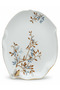 Premium Floral Ceramic Dinner Plate – 28 cm, White Elegant Tableware
