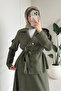 Efnan Tansel Fabric Zippered Jacket - Skirt Hijab Set - Khaki - 4