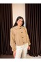Women's Stand Collar Pleated Trench Coat - 3