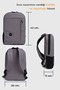 Premium 15.6" Slim Laptop Backpack Gray, Water Repellent Office Bag with Shock Absorbing Eva Protection - 8