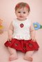 Baby Girl Balloon Skirt Strawberry Embroidered Set