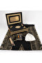 Quran + Prayer Rug + Prayer Beads + Takke + Essence + Miswak Gift Set (Medium Size, Rasel Skin, Black) - 2
