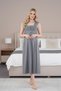 New Season Smoked Buttoned Summer Stylish Lace Detailed 100% Cotton Design Maternity Nightgown - 5
