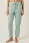 Mint Green 100% Cotton Muslin Trousers - Elastic Waist, Lace-Up, Narrow Leg, Anti-Sweat Summer Trousers