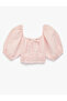Girl'S Pink Stripe Striped Crop Blouse