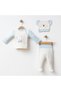 Baby 3-Piece Set 100% Cotton Fabric with Gloves and Bow Tie