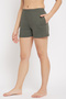 Pretty Florals Boxer Shorts in Olive Green - 100% Cotton - 4