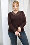 Plus Size V-Neck Lace Detail Blouse - 6