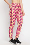 High Rise Geometric Print Active Tights in Multicolour with Side Pocket - 4