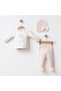 Baby Girl Set of 3, 100% Cotton Fabric, with Ribbons, with Booties