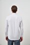 Men's White Long Sleeve Checkered Pattern Hard Collar Pocket Cotton Comfort Fit Shirt 1004245163 - 7