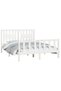 Bed frame with headboard, white, 120x200 cm, solid pine wood - 3