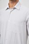Men's White Long Sleeve Checkered Pattern Hard Collar Pocket Cotton Comfort Fit Shirt 1004245159 - 6