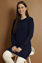 Patterned Tunic N3185 Navy Blue - 3