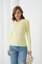 Women's Shirt Collar Buttoned Ribbed Slim Knit Sweater