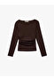 Women'S Brown Crew Neck T-Shirt