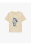 Women'S Beige Seashell Printed T-Shirt