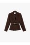 Women'S Brown Double Breast Jacket - 3