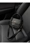 Women's Black Gold Lock and Charm Detailed Adjustable Strap Shoulder and Crossbody Bag Mina - 3