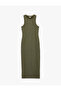 Women'S Khaki Shimmer Pencil Dress