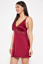 Chic Basic Padded Babydoll in Maroon - Satin - 3