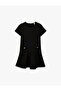 Girl'S Black Short Sleeve Dress