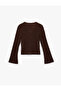 Women'S Brown V-Neck Cardigan - 4