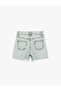 Girl'S Light Indigo Floral Jean Shorts - 2