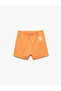 Baby Girl'S Orange Cotton Shorts