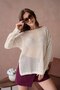 Women's Boat Neck Openwork Knitwear Tunic - 4