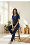 Virella Lace Collar Viscose Women's Home Wear Set - 4
