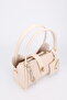 Women's Cream Charm and Wallet Detailed Three-Compartment Detachable Makeup Bag Hand and Shoulder Bag Lux - 5