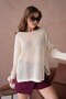 Women's Boat Neck Openwork Knitwear Tunic - 2