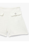 Girl'S Ecru Tweed Shorts - 3