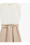 Women'S Beige Sleeveless Midi Dress - 3