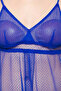 Chic Basic Self-Patterned Sheer Babydoll in Navy with G-string - Lace - 5
