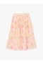 Women'S Pink Design Midi Floral Skirt - 2