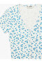 Women'S White Design Crop T-Shirt - 3